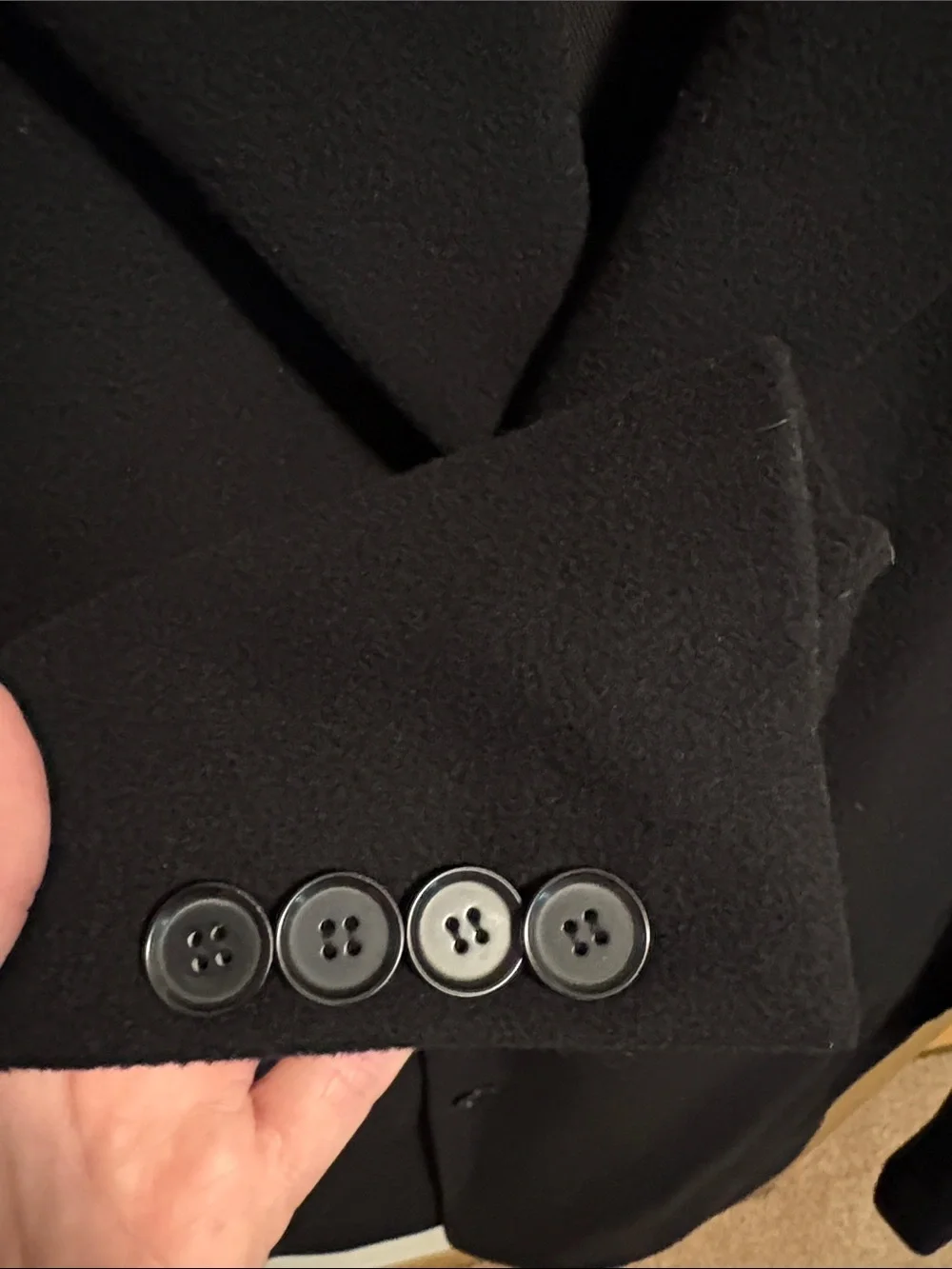 Calvin Klein Classic Black Wool Cashmere blend Overcoat NWOT size 44R